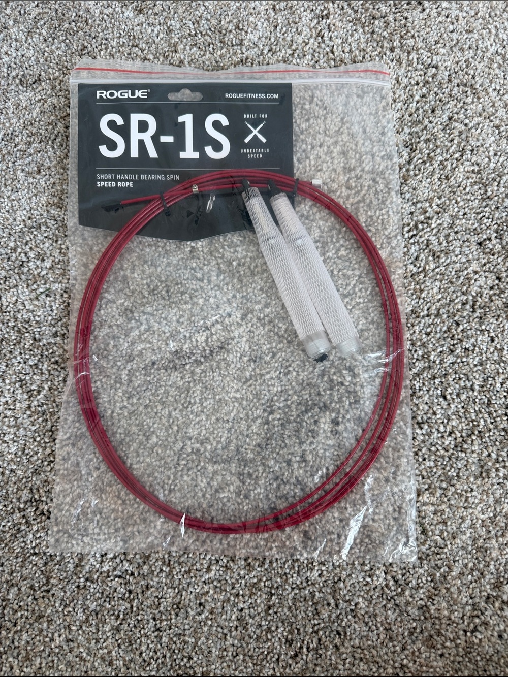 Rogue SR-1S Speed Rope - Red with Silver Handles